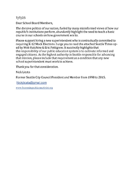 endorsement letter from Judi Billings